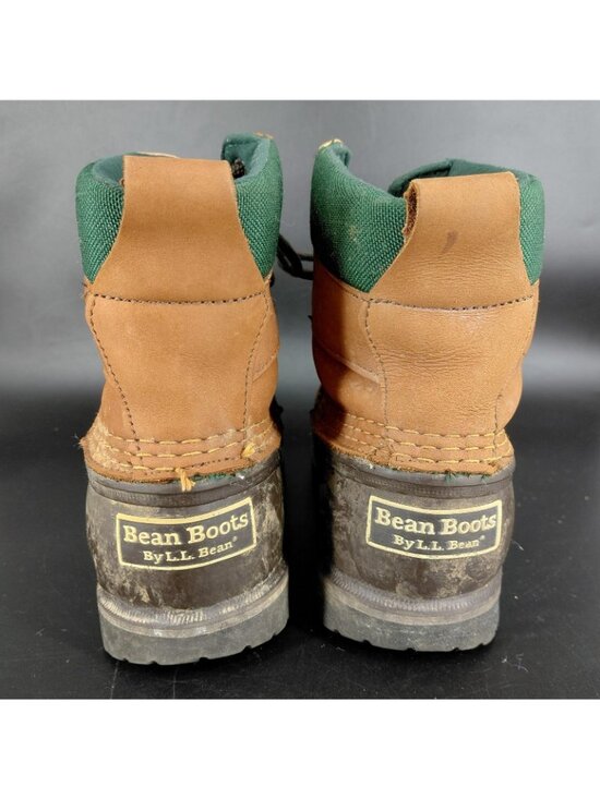 L.L. Bean Boots Men Size 8 Brown Leather Rubber Rain Snow Winter Waterproof Lace main image 12